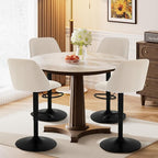 COLAMY Bar Stools Set of 1, Modern Swivel Bar Chairs, Adjustable Upholstered Barstools Counter Height with Full Backrest for Bar, Dining Room, Kitchen Island, Beige