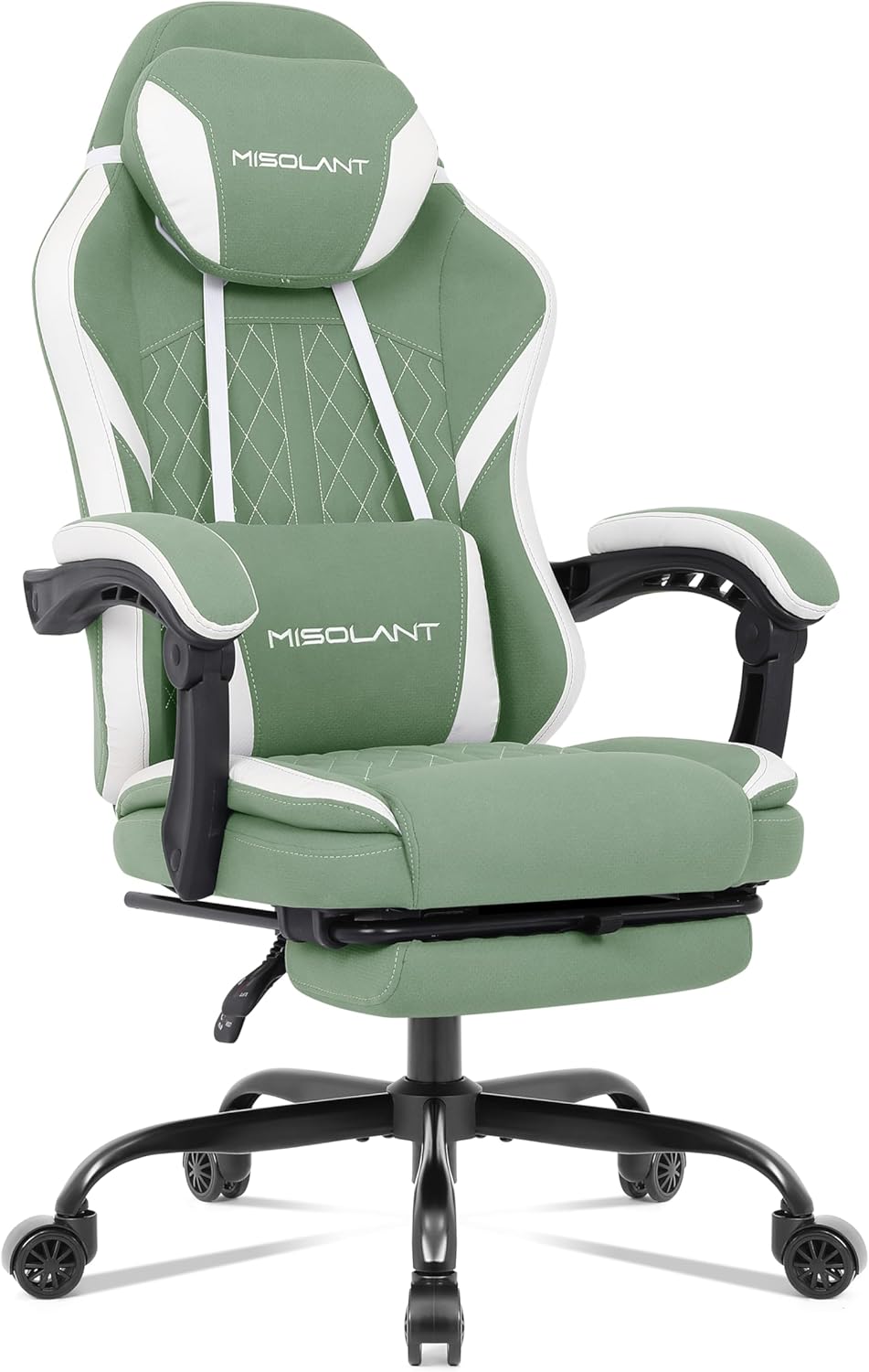 Misolant Gaming Chair, Fabric Gamer Chair with footrest for Adults, High Back...