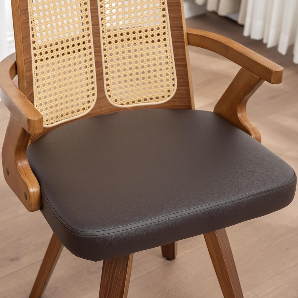 Walnut Dining Chairs - Swivel Rattan Dining Chairs with Bentwood Frame with E...