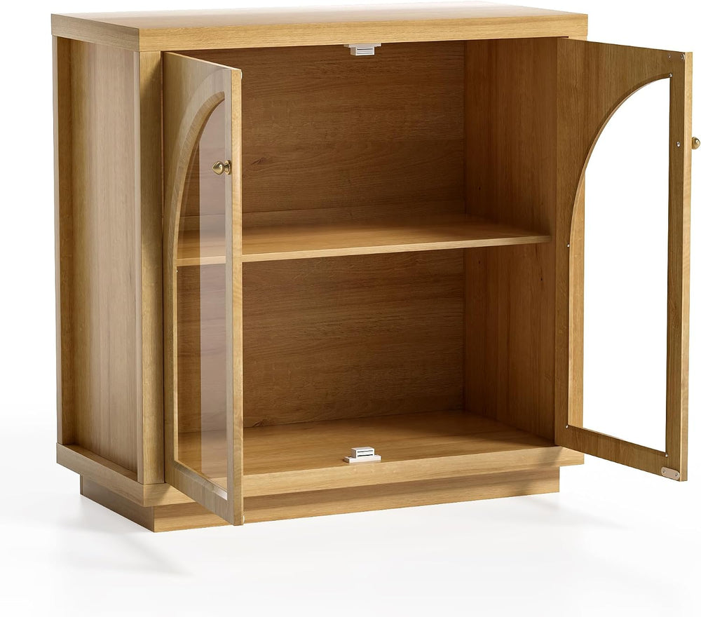 Modern Storage Cabinet, Arched Cabinet with Adjustable Shelves, Sideboard Buf...
