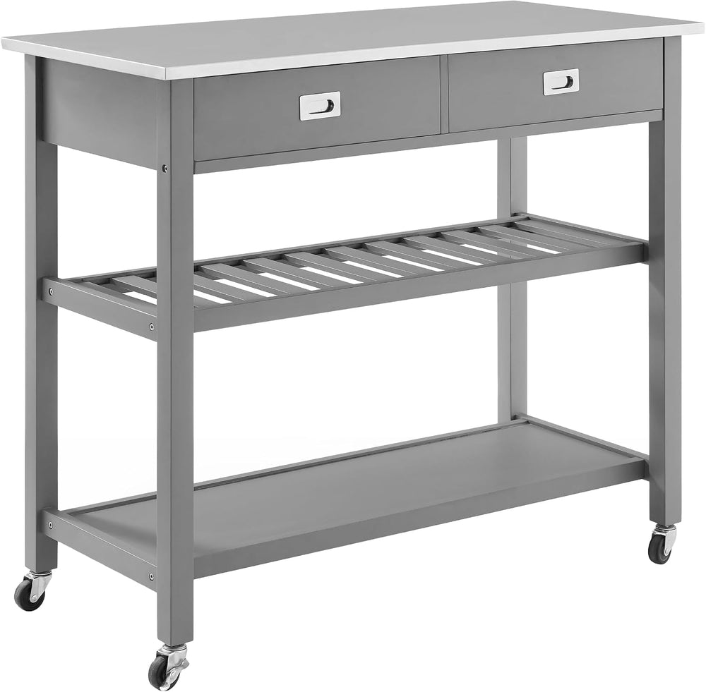 Crosley Furniture Chloe Rolling Kitchen Island | Storage Cart, Microwave Stan...