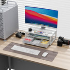 gianotter Computer Monitor Stand Riser, office organizer with Drawer, Office Organizers Storage for Classroom Office Supplies (White)
