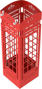 Square Metal Umbrella Holder, Square Free Standing Umbrella Rack Decorative Umbrella Holder Hollow Cutout Pattern Design for Umbrella Cane Entryway Home Office 19.49" X 6.1" X 6.1"(Red hollowed out)