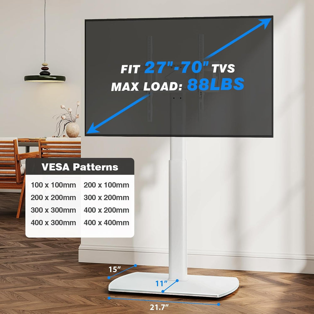 YOMT Universal TV Floor Stand with Mount for 27-70 Inch LCD LED OLED TVs, Swi...