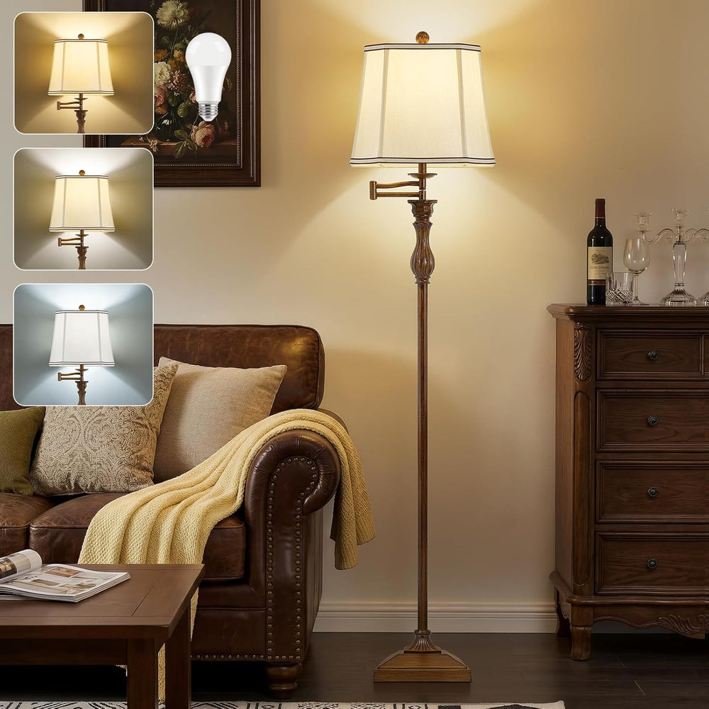Luvkczc 62" Floor Lamp for Living Room with 350°Adjustable Swing Arm