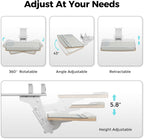 EUREKA ERGONOMIC Keyboard Tray Height Adjustable, Swivel Tilt Computer Keyboard Drawer Under Desk, 25x9.13'' Sliding Keyboard & Mouse Platform with Mouse Pad for Typing, Maple