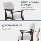 Modern Wood Dining Chairs with Arms Set of 4, Velvet Upholstered Kitchen Chairs with Open Curved Backrest & Black Hardwood Legs, Accent Chairs 350 LBS Capacity, Grey