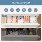 Criusia Drawer Organizer Clothes, 10 Pack Dresser Organizer for Baby Clothes, Underwear, Sock- Foldable Closet Organization and Storage Dividers Bins for Nursery, Bedroom (Grey)