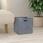 Zeller Basket, Microfiber, Grey, 32 x 32 x 32 cm
