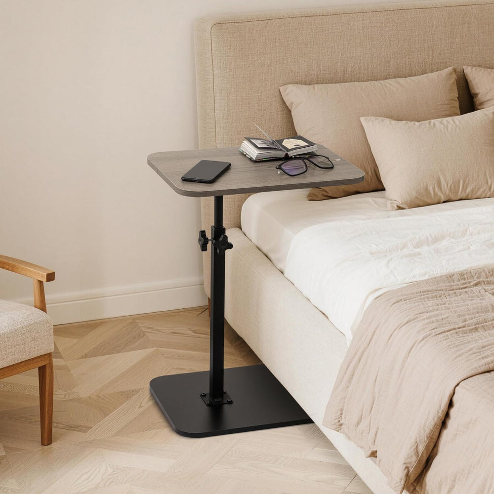 ZEAPTAC C-Shaped Side Table, 360° Swivel Height Adjustable, Lightweight Porta...