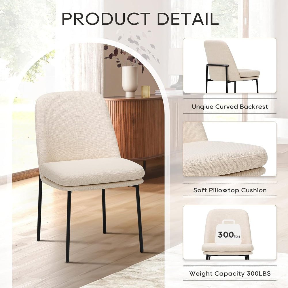 COLAMY Modern Dining Chairs Set of 4, Upholstered Dining Room Chairs Dinner C...
