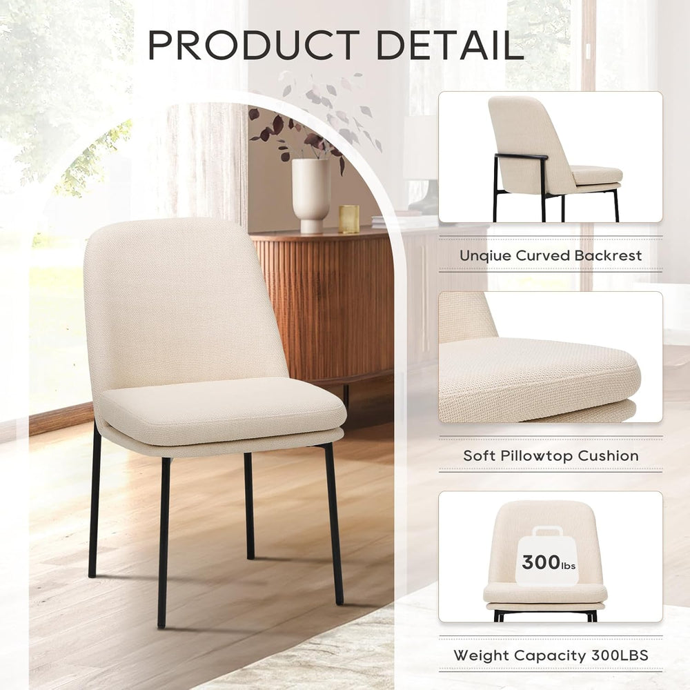 MALOL Dining Chairs Set of 6, Modern Dining Chairs, Fabric Upholstered Dining...