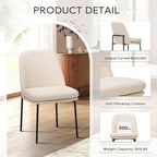 COLAMY Dining Chairs Set of 2, Modern Dining Chairs, Fabric Upholstered Dining Chairs, Kitchen Chairs with Curved Back and Metal Legs for Dining Room Kitchen Restaurant, Beige