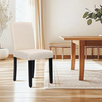 FDW Dining Chairs Set of 4,Dining Room Chairs Elegant Design Modern Fabric Upholstered Dining Chairs,Beige