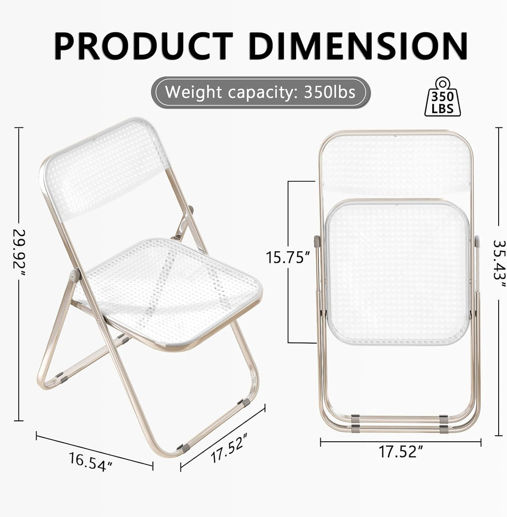Folding Chair, 2 Pack Plastic Chair, White | Breathable folding chair with steel frame, 300lbs capacity. Portable & stackable for indoor, outdoor, events & parties.