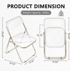 Folding Chair, 2 Pack Plastic Chair, White | Breathable folding chair with steel frame, 300lbs capacity. Portable & stackable for indoor, outdoor, events & parties.
