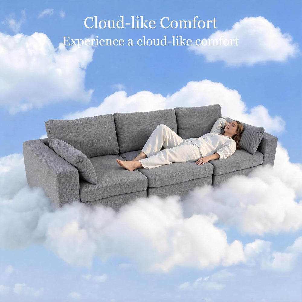 Oversized U Shaped Sectional Couch for Living Room, Extra Large Cloud Couch w...