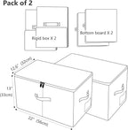 iwill CREATE PRO Pack of 2, Large Size Folding Washable Fabric Storage Boxes for Bedding Sheets, Blankets, Pillows, Clothing, Toys, Dark Gray