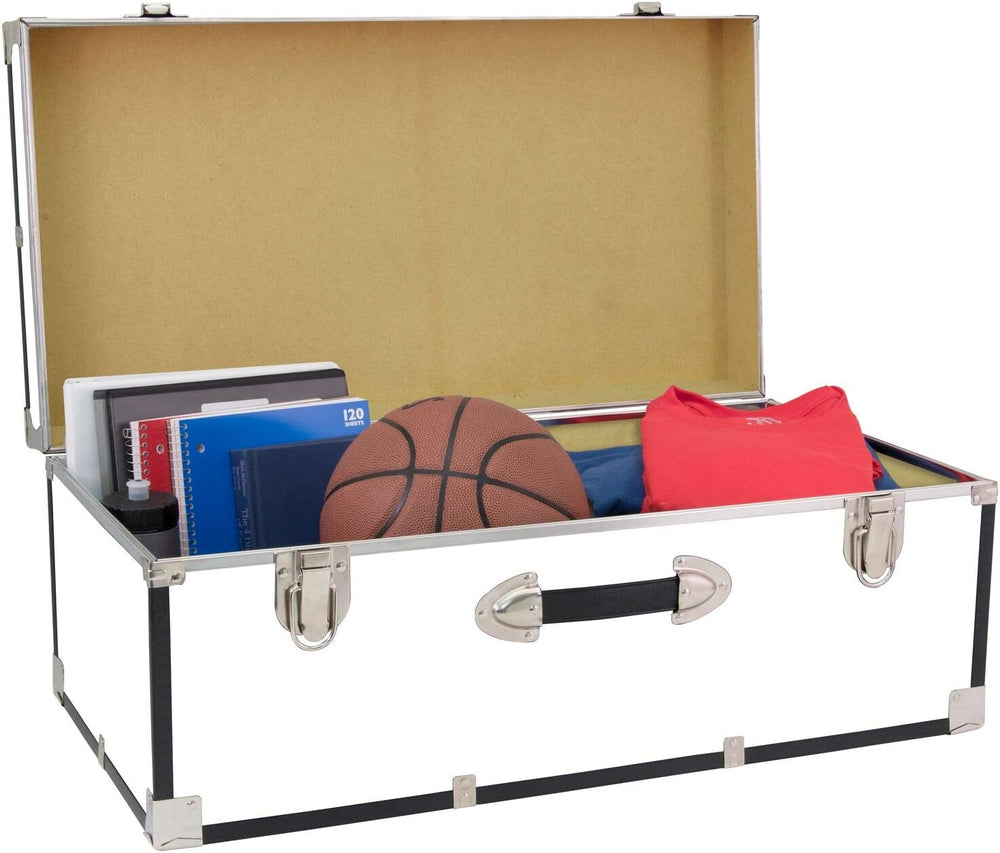 Seward Trunk Basic 30" Trunk - White Storage Chest with Latches & Ha...