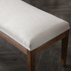chairus Padded Entryway Bench Linen Upholstered Dining Table Benches Farmhouse Shoe Bench Seat for Hallway Bedroom End of Bed Vintage 45.5" Wooden Leg Benches for Kitchen Restaurant Window, Beige