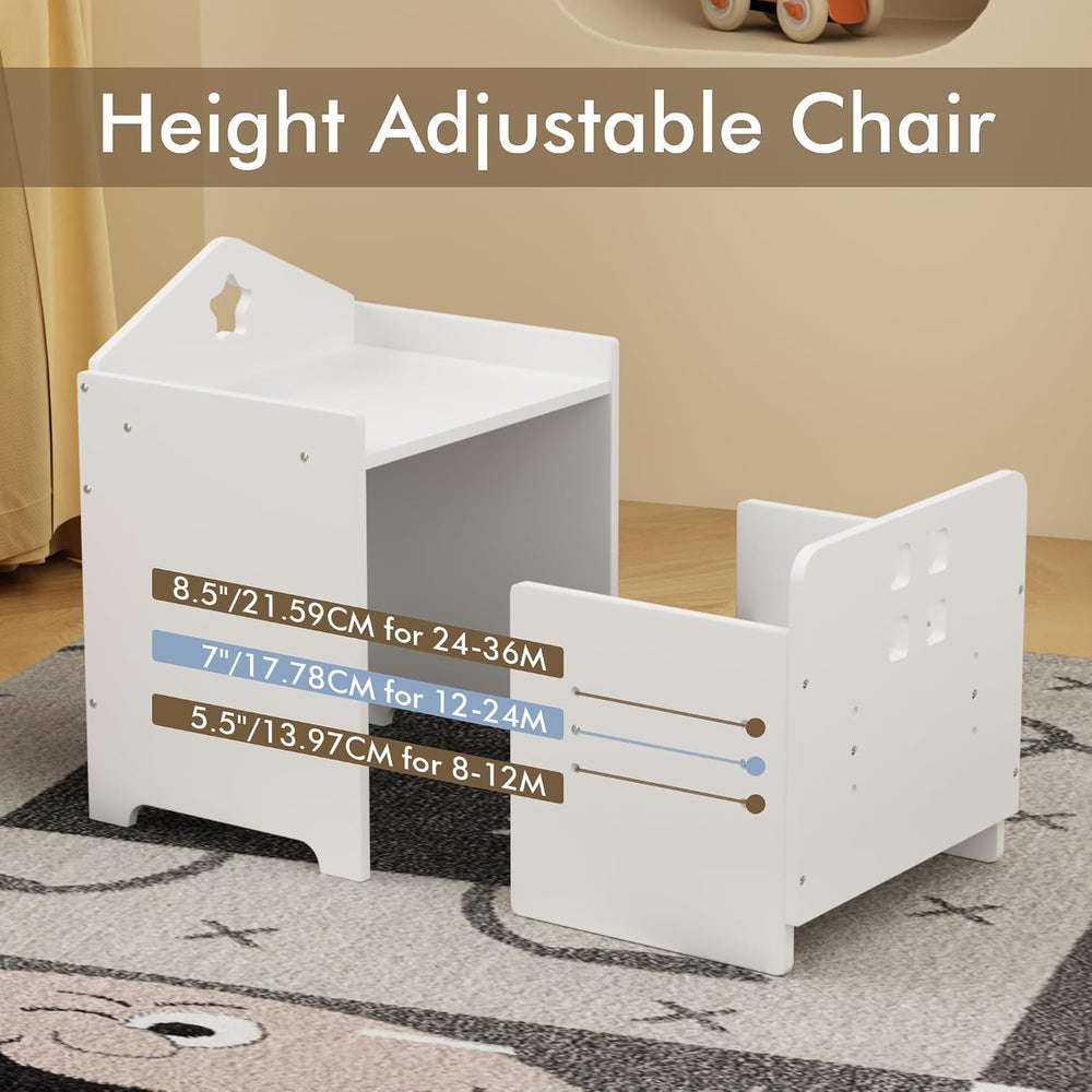 Table and Chair Set 2-Piece Play Table for Boys & Girls | Adjustable seat...