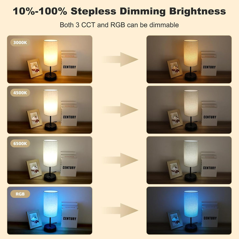 Unicozin Table Lamp Set of 2, 3 CCT 3000K/4500K/6500K & RGB Color Changin...