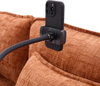 Ball & Cast 109" Oversized Sectional Sofa,Comfy Cloud Couch W/Movable Storage Ottoman,L Shaped Sectional Sofa W/USB Charging Port,Phone Holder&Side Pocke,Chenille Fabric,for Living Room,Orange