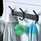 VAEHOLD 2PACK Coat Hooks Wall Hook for Hanging Clothes Robes Towels Hats Heavy Duty Coat Hanger Coat Rack Wall Mount with 3 Hooks - Black
