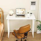 Foldable Desk, 31.5" Small Desk for Bedroom, Space Saving Folding Computer Desk for Home Office, Easy Assembly, White