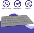 Novel Box 5 Pack 24-Slot Gray Liner Jewelry Storage Tray Inserts 14.75x8.25x1 Inches - Jewelry Organizer Pad for Drawers & Store Displays - Jewelry Display Pads for Rings Earrings & Pendants
