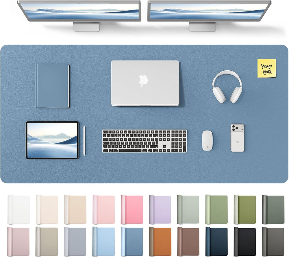 YSAGi Leather Desk Pad Protector, Office Desk Mat, Large Mouse Pad, Non-Slip ...