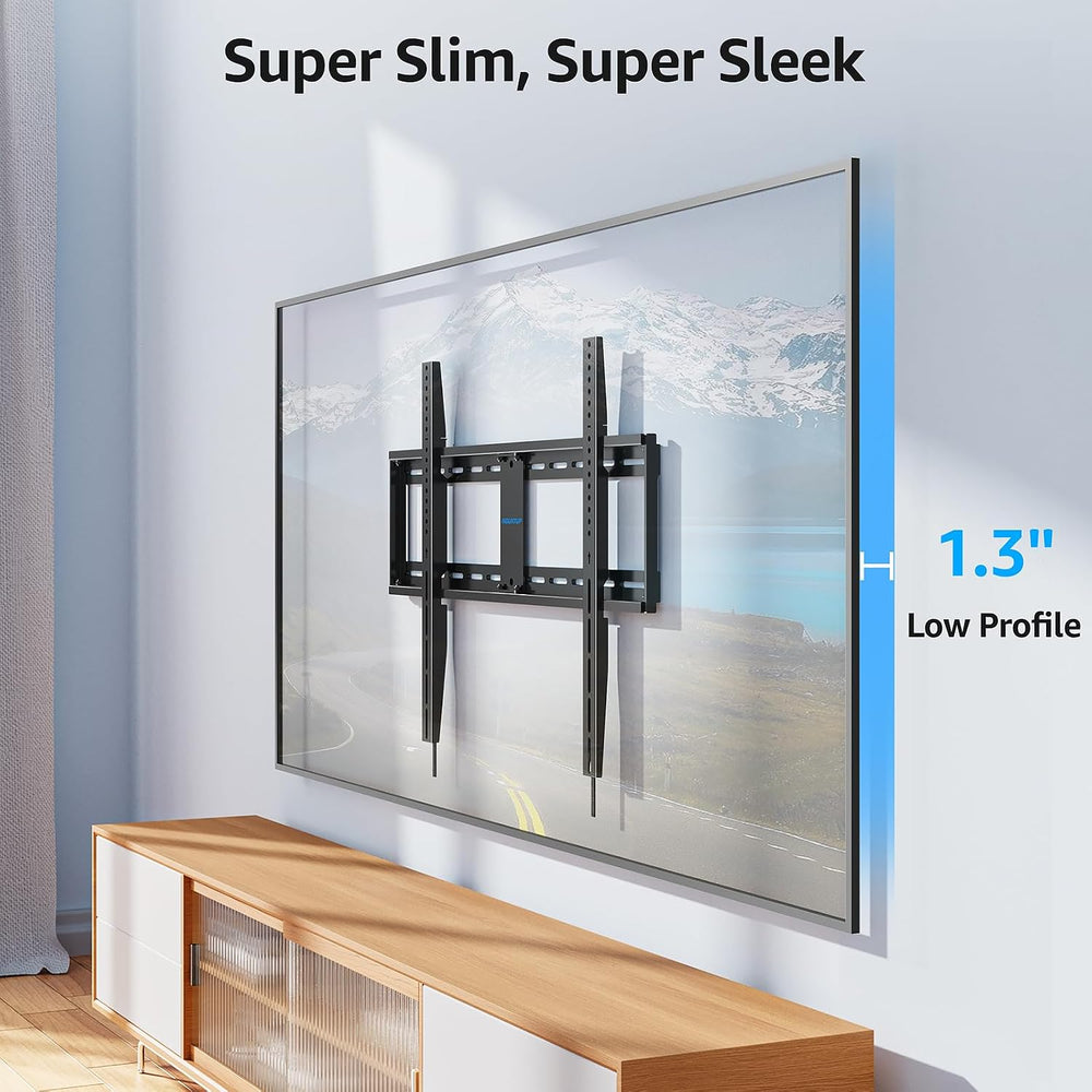 MOUNTUP Fixed TV Wall Mount for Most 50-100" TVs, 1.3” Slim Low Profile ...
