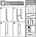 Wall Mount Blueprint Holder Storage Organizer - 34 Slot Blueprint Storage Rack - Blue Print Storage Organizer for Poster Storage, Construction Paper Storage, Map Storage (17 Tiers)