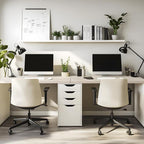 Kaboon Universal Tabletop 59.1"x23.62", Solid One-Piece Melamine Table Top, Double Desk L-Desk DIY, Home and Office Countertop, Leather/Ivory