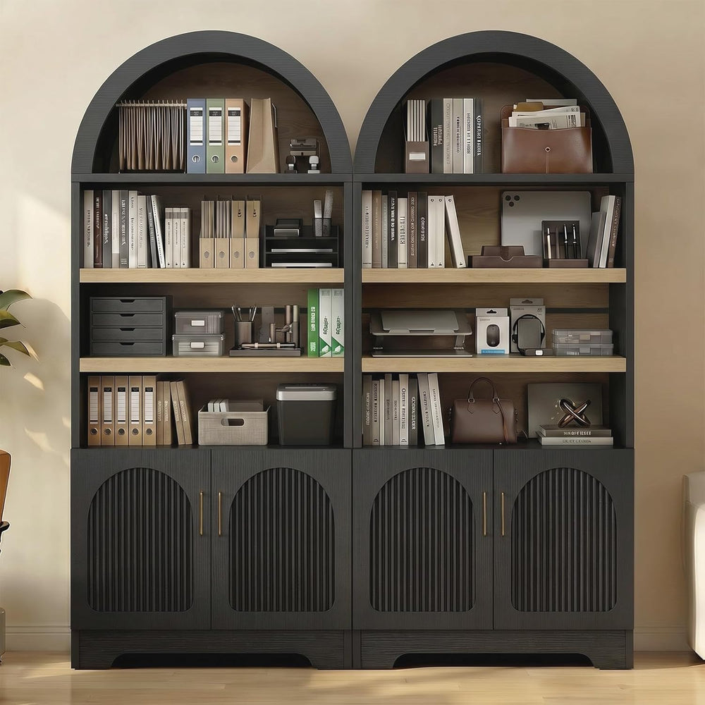 Bestier 71" Tall Arched Kitchen Pantry, Arched Cabinet with Doors, Moder...