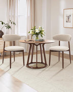 Dining Room Chairs Set of 4, Upholstered Farmhouse Dining Chairs, Modern Fabric Kitchen Chairs with Solid Wood Leg,Beige
