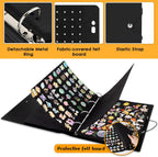 Enamel Pin Display Binder - Large Collection Storage Organizer Book with 8 Flip-Pages, 4 Ring Pin Display Folder for Brooch Buttons and Lapel Collectors. Black