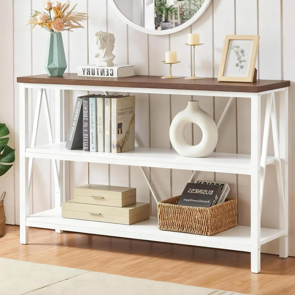HOMISSUE Entryway Console Table, Rustic Console Tables with Wide Storage, Ind...