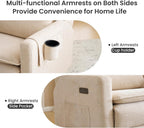 Oversized Swivel Rocker Recliner with Lumbar Cushion, Power Recliner Nursery Chair with Adjustable Headrest, Nursery Glider Recliner for Living Room, Beige
