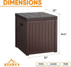 ZYJOYY 51 Gallon Resin Deck Box, Outdoor Storage Box Waterproof for Patio, Garden, Pool, and Deck, Storage Solution for Cushions, Tools, Delivery Packages, Brown