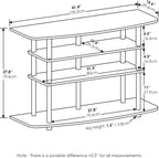 Furinno Frans Turn-N-Tube TV Stand for TV Size up to 43 Inch, 4-Tier, White Oak