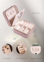 S.Leaf Travel Jewelry Organizer Boxes for Women Small Portable Necklace Earrings Bracelet Rings Travel Case Best Friend Birthday Gifts for Women Trendy (Butterfly_Pink_Gray)