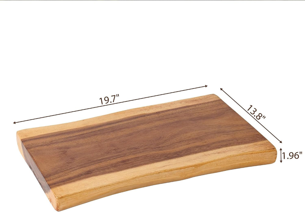 Wood Slice Slab Side Table Top 19.7"x13.8"x1.96" Rectangle Han...