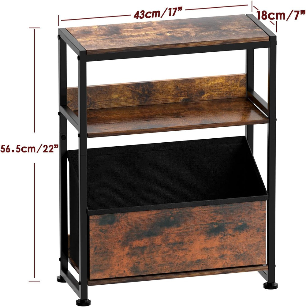 Seydrey 3 Tier End Table with Fabric Drawer, Small Side Table for Small Space...