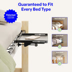 BedShelfie Bedside Shelf for Dorm Room Bunk Bed & Top Bunk, College Dorm Room Essentials, Bedside Caddy, Clip on Floating Tray, Bed Side Table Storage, Loft Nightstand Decor, Black