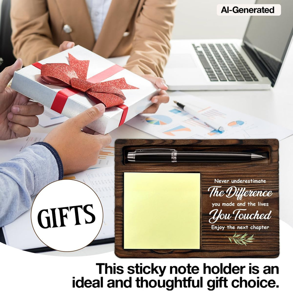 Coworker Gifts for Women Men Retirement New Job Going Away Leaving Gifts for Coworker Boss Leader Friends, Never Underestimate the Difference You Made Sticky Note Holder