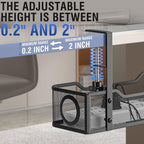 Under Desk Cable Management Tray - GZOKMOG No Drill Cord Organizer with Clamp, Workspace Organizers for Cords, Metal Mesh Wire Management for Home and Office, 2 Pack Black, 13.38 inch