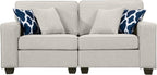 Legend Vansen Oversized Modular Sectional Sofa,U/L‑Shaped Reversible Couch with Ottoman,Deep Seat Plush Polyester Sofa for Living Room,6‑Seater,Cream