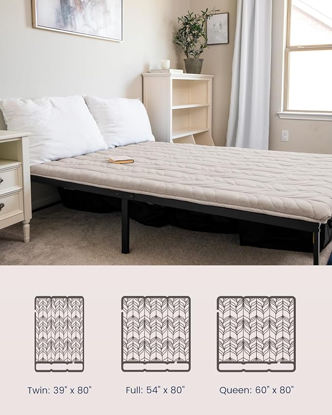 ZonLi Japanese Floor Mattress Futon Mattress Full Size, Thicken Roll Up Tatami Mat w/ 100% Cotton Washable Cover, Portable & Foldable Floor Bed Mattress for Sleeping, Dormitory, Adult Kids, Khaki