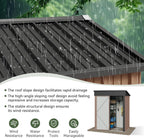 Aoxun 5’ x 2.9’ Shed Outdoor Storage Shed with Base Frame & Lockable Doors & Slooping Roof Metal Garden Tool Shed for Backyard, Patio, Poolside (Brown)